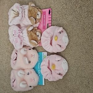 Set of 3 6-9m. assorted slipper lot all new 2 are with tags,one is not.